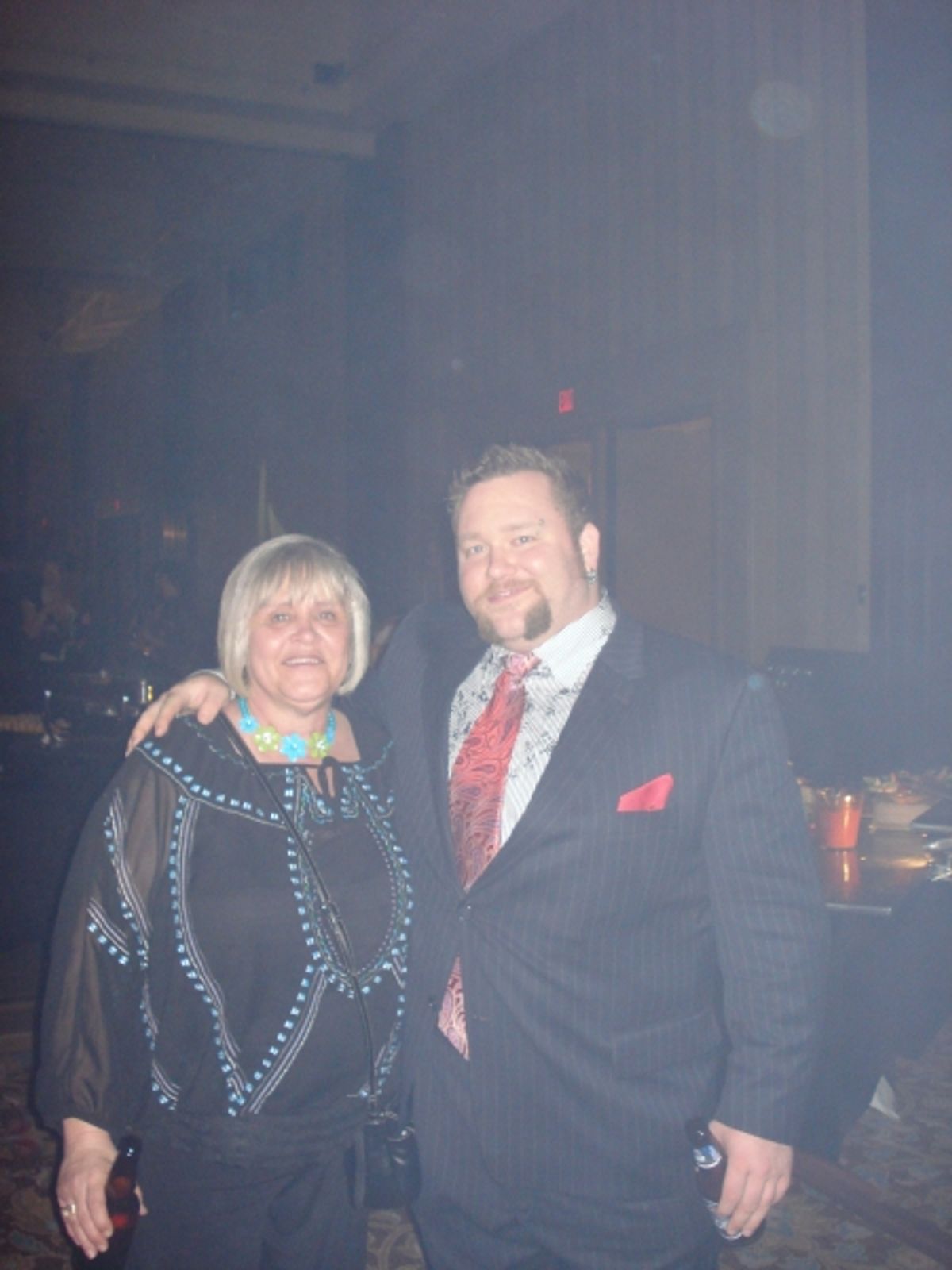 Aaron Walpole poses with his proud Mom  at 